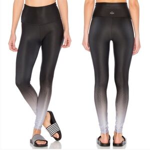 BEYOND YOGA X EQUINOX Fade To Black Grey High-Waist Leggings S